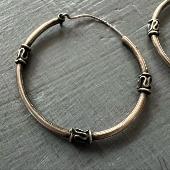 925 Sterling Silver Hoop Earrings - Picture 5 of 5